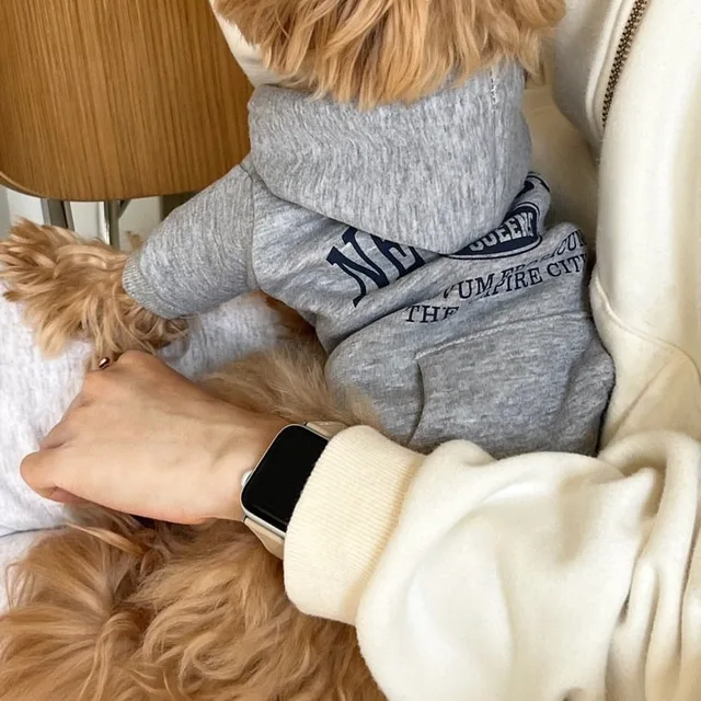 S2e4f944028864ed1a11023c6477facdfm.jpg Autumn and Winter Pet Sweatshirts Warm Clothes for Dogs Teddy Letter Print Hoodies Bichon Frise Fleece Two-Legged Clothes
