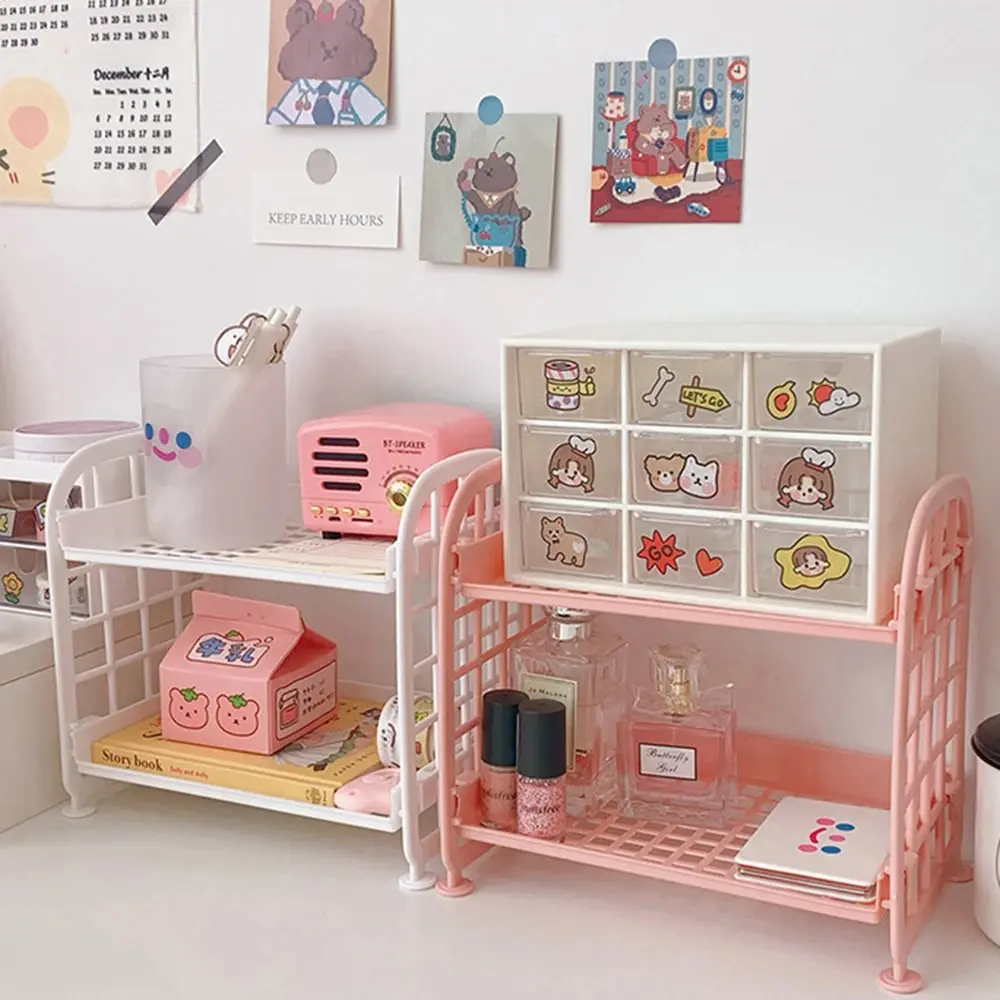 Desktop Storage Shelf High Appearance Horizontal Simple Multi-storey for Dormitory Computer Office 1PC