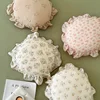 INS Round Ruffle Edge Floral Throw Pillow Stuffed Cushion Girl Heart Sweet Princess Cotton Home Bed Sofa Decor Cushion Headrest 6