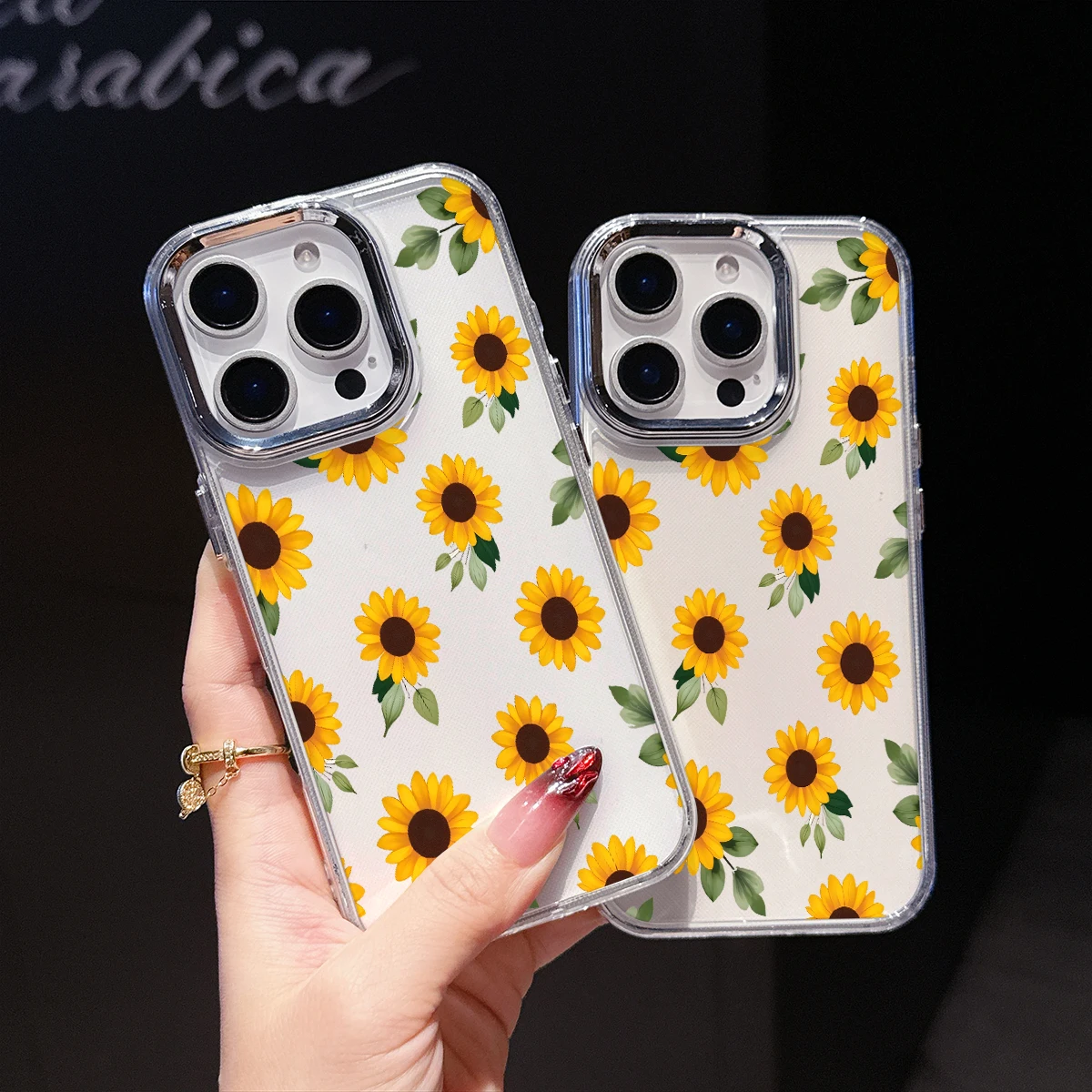 Sunflower Pattern Transparent Soft Phone Case