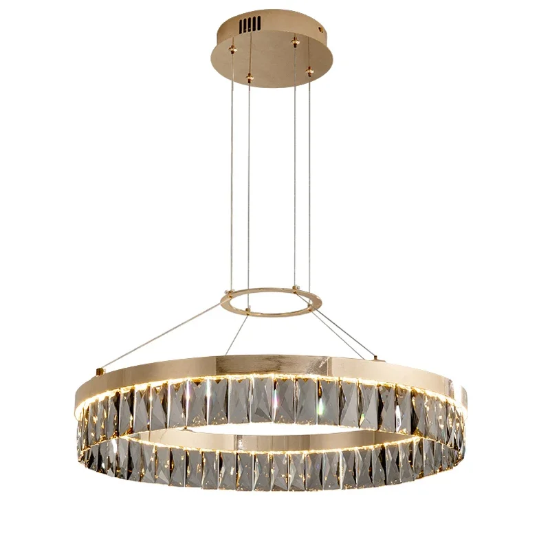 

Luxury crystal chandelier,atmospheric crystal lamp gold,Postmodern Chandelier for Living Room Bedroom,height adjustable,D80CM