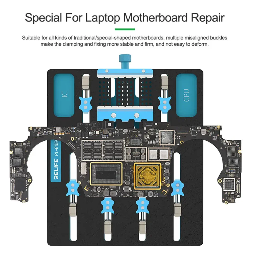 RELIFE RL-605 Pro Universal Chip Slot Motherboard Fixture for Macbook Laptop Motherboard Repair Chip Removal Glue Fixed Tool