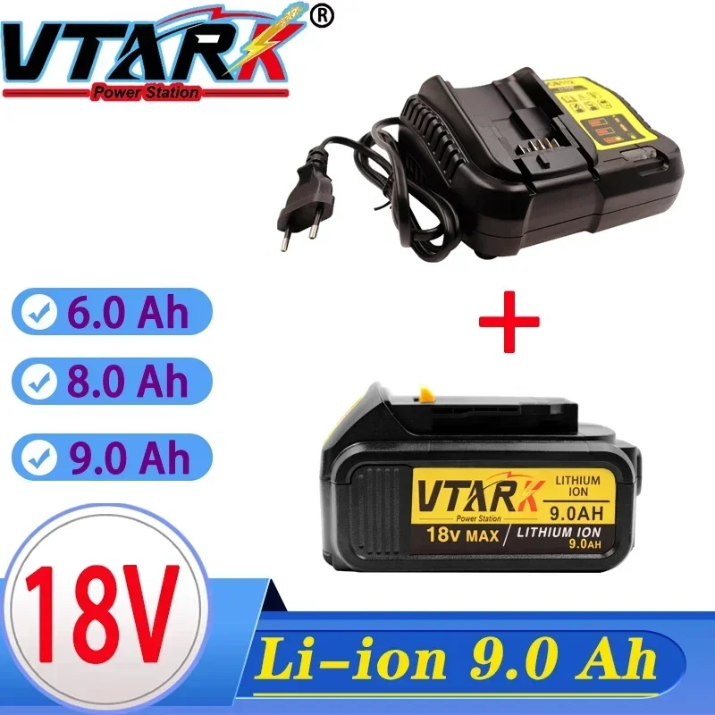 Strumento Di Alimentazione A Batteria 18 V 6.8.9.0Ah Max Xr Per Batteria Dewalt Dcb184 Dcb181 Dcb182 Dcb200 20V 5A 18Volt 18 V Con Caricabatterie