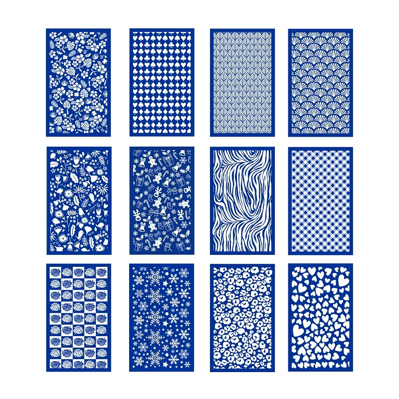 폴리머 클레이 용 실크 스크린 스텐실 재사용 가능한 실크 스크린 인쇄 키트 메쉬 스텐실 전송 DIY 공예 인쇄 보석