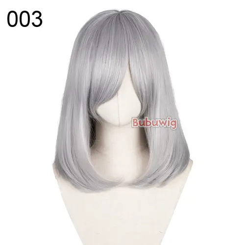 Bubuwig Synthetic Hair Over 100 Colors Fashion Classic 40cm Long Straight Anime Cosplay Wigs Pure Color Black Wig Heat Resistant - Image 32