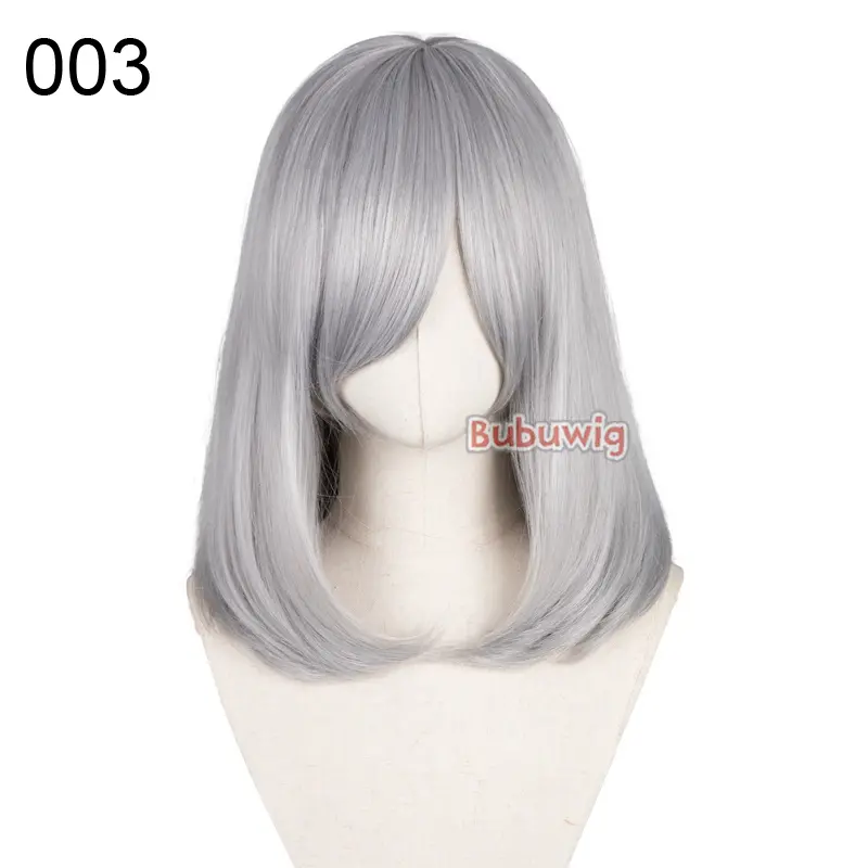 Bubuwig Synthetic Hair Over 100 Colors Fashion Classic 40cm Long Straight Anime Cosplay Wigs Pure Color Black Wig Heat Resistant - Image 32