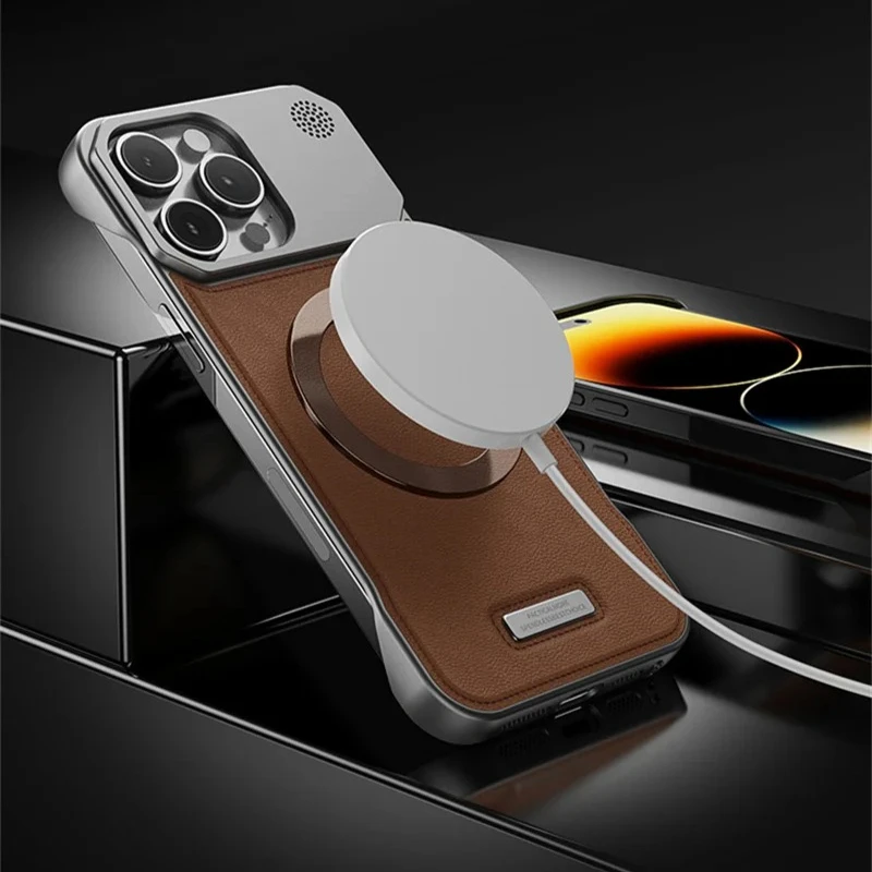 PU Leather Aromatherapy Magnetic Wireless Charging Frameless Case