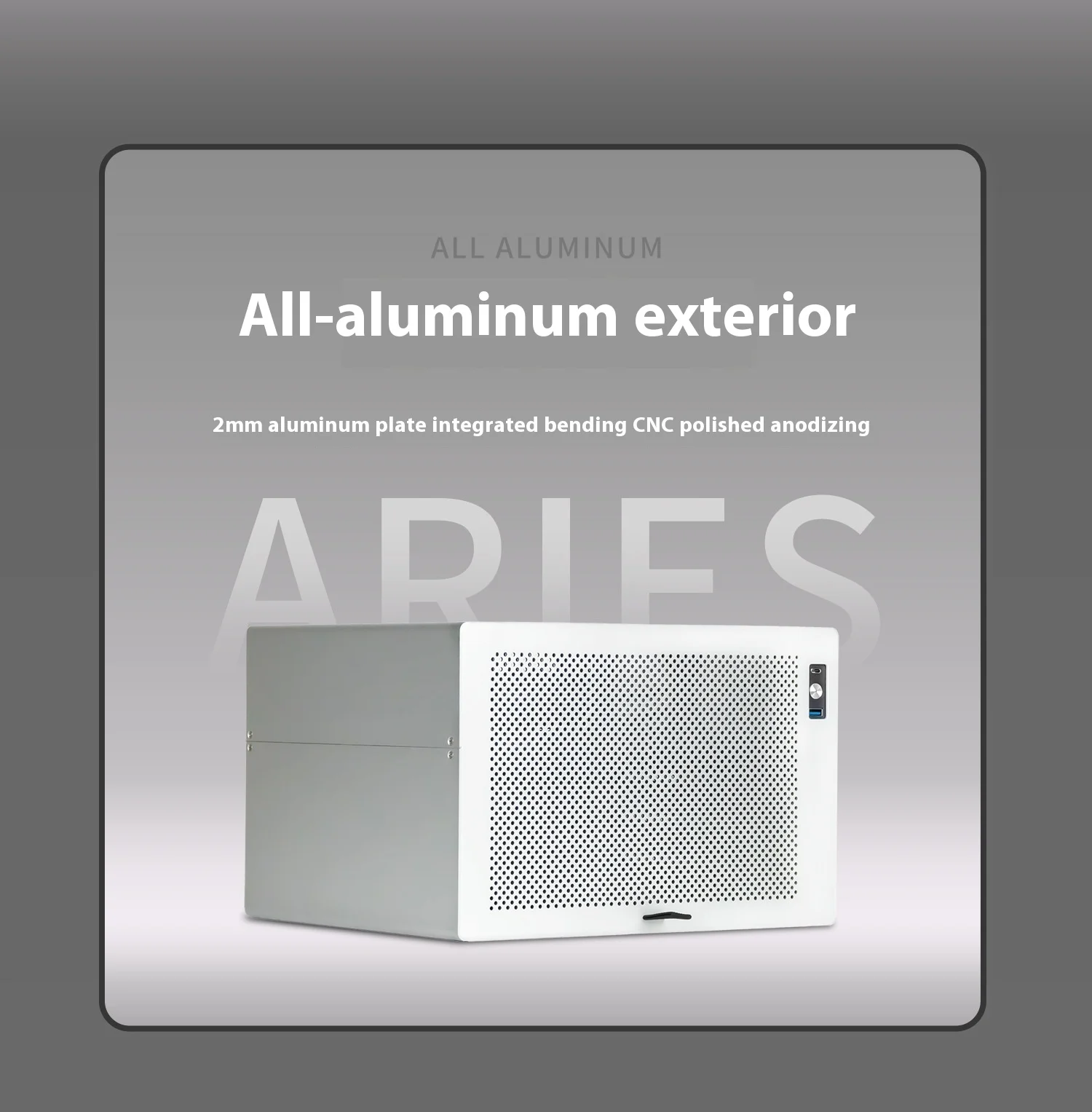 아리에스 8 디스크 포지션 NAS 섀시 아노다이징 알루미늄 ATX 메인보드 SFX 세미하이 PCIe 플라잉 카우 블랙 허드 스토리지 서버 섀시