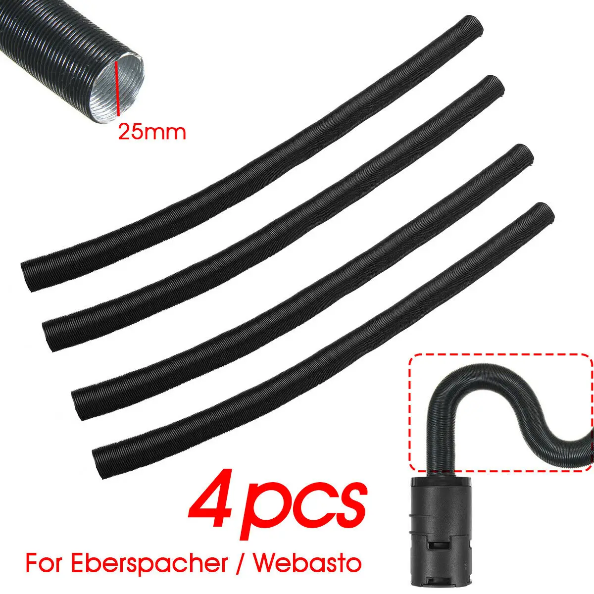 Intake Intake Pipe​ Tools Heater Fit For Webasto Flame Resistant Heat Resistance Air Ducting 60CM Anti-shock Black