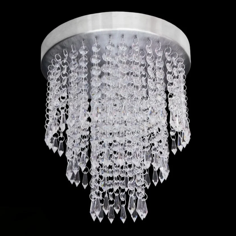 

FRIXCHUR Small Crystal Chandelier Lighting Fixture Modern Flush Mount Chandelier Ceiling Light for Bedroom Hallway Dining Room