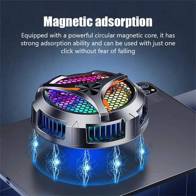 과열 방지 및 최적화된 모바일 기기 성능을 위한 X42 RGB 마그네틱 휴대폰 쿨러