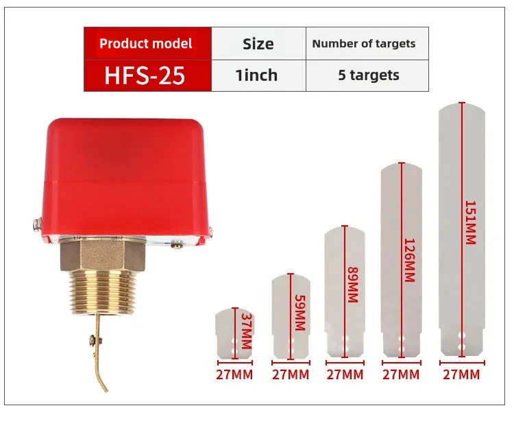 G1/2 HFS-15 Target Flow Controller Paddle Flow Switch SPDT Stainless Steel Liqui