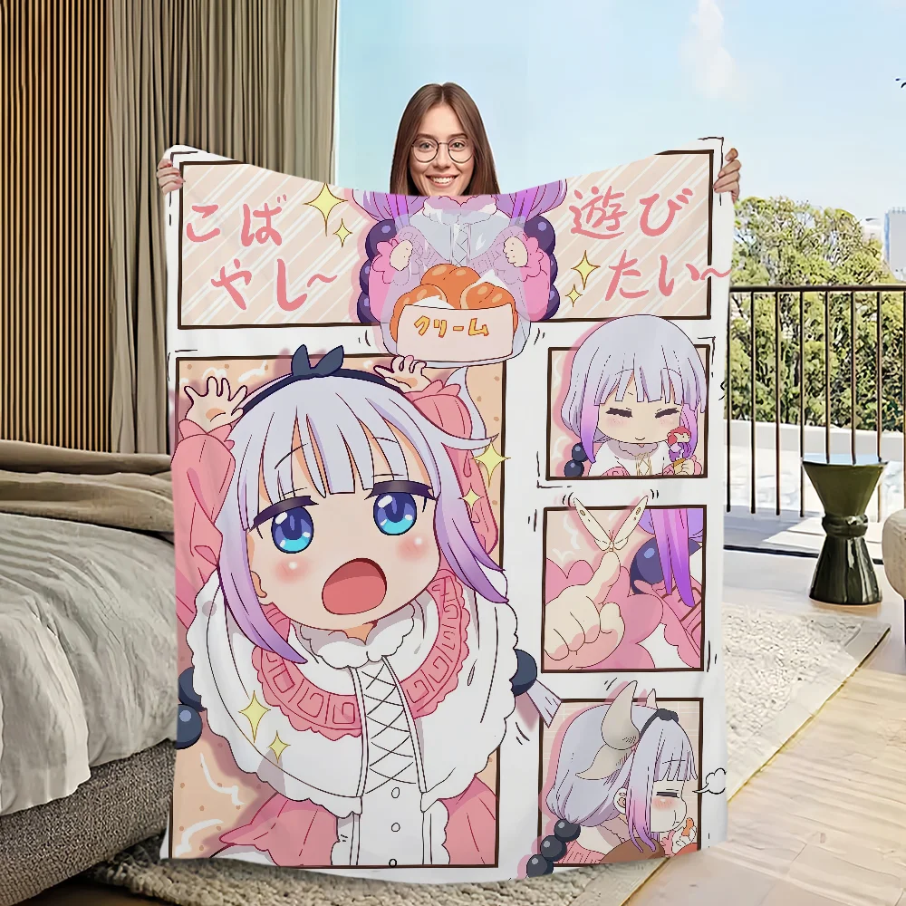 Flannel warm comfort  Dragon soft plush blanket k-Kobayashis Maid for sofa living Miss anime room office bedroom travel gift 2