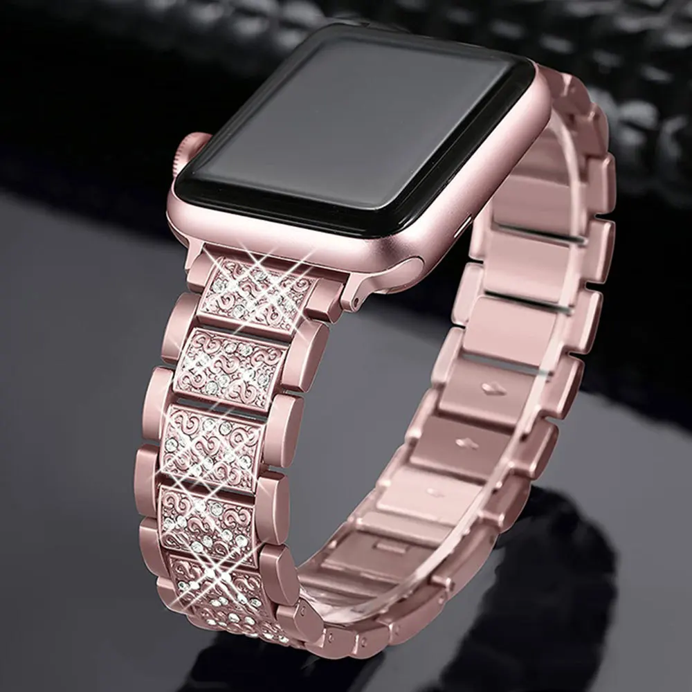 

Ремешок металлический для Apple watch Band 44 мм 40 мм 45 мм 41 мм 42 мм 38 мм Ultra 49 мм, женский браслет для iWatch Series 3 4 5 se 6 7 8