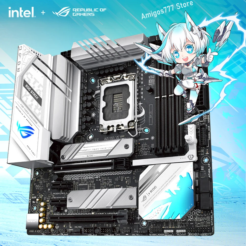 Asus ROG STRIX B760-G GAMING WIFI DDR5 Placa-Mãe Branca