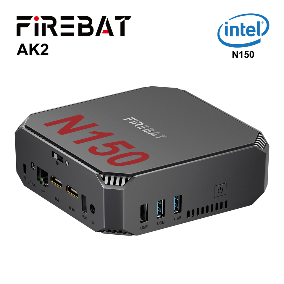 FIREBAT AK2 PLUS MiniPC Intel N150 Dual Band WiFi5 BT4.2 16GB 512GB Desktop Gaming Computer Mini PC Gamer