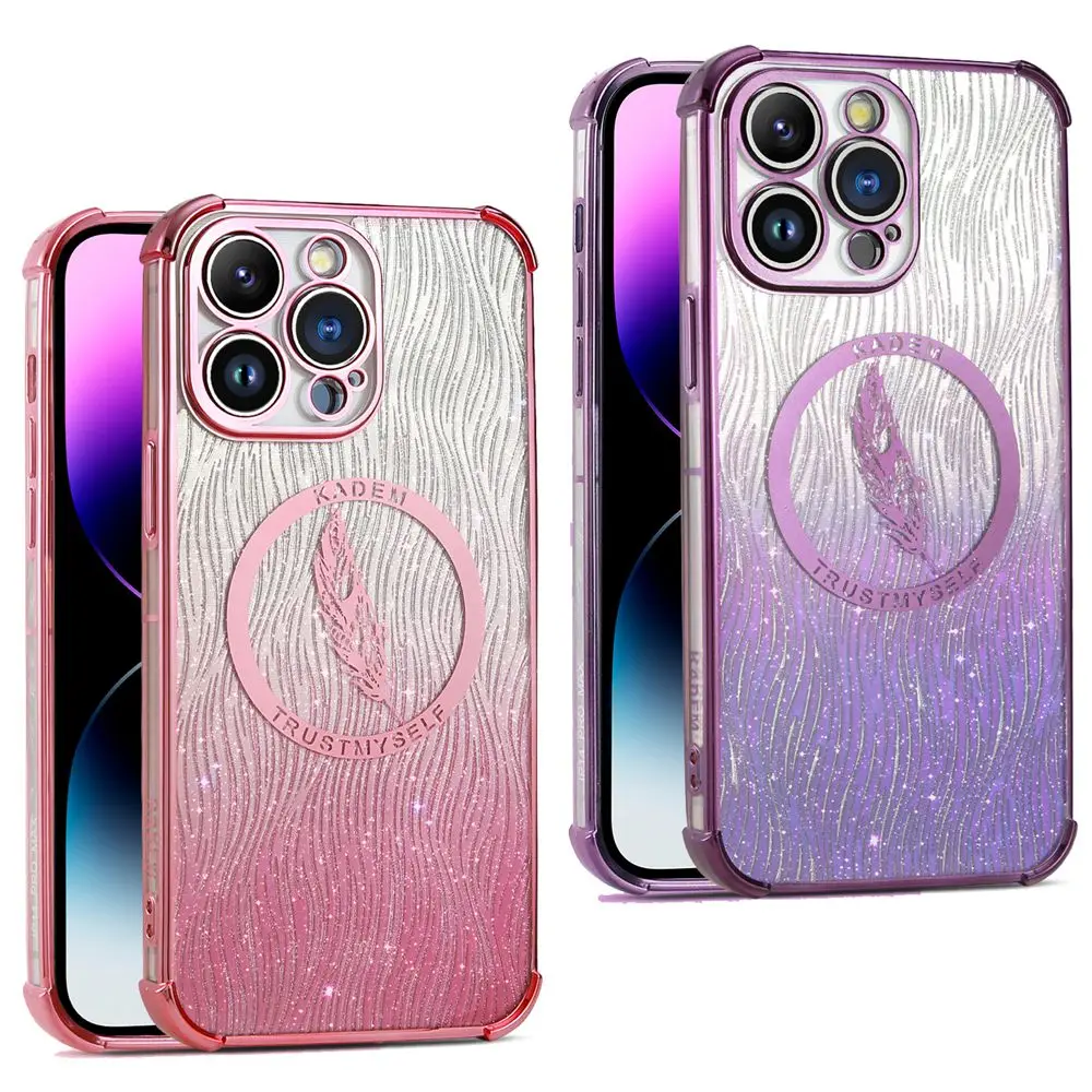 Glittery Shiny Feather Phone Case for Motorola – Silvery Finish