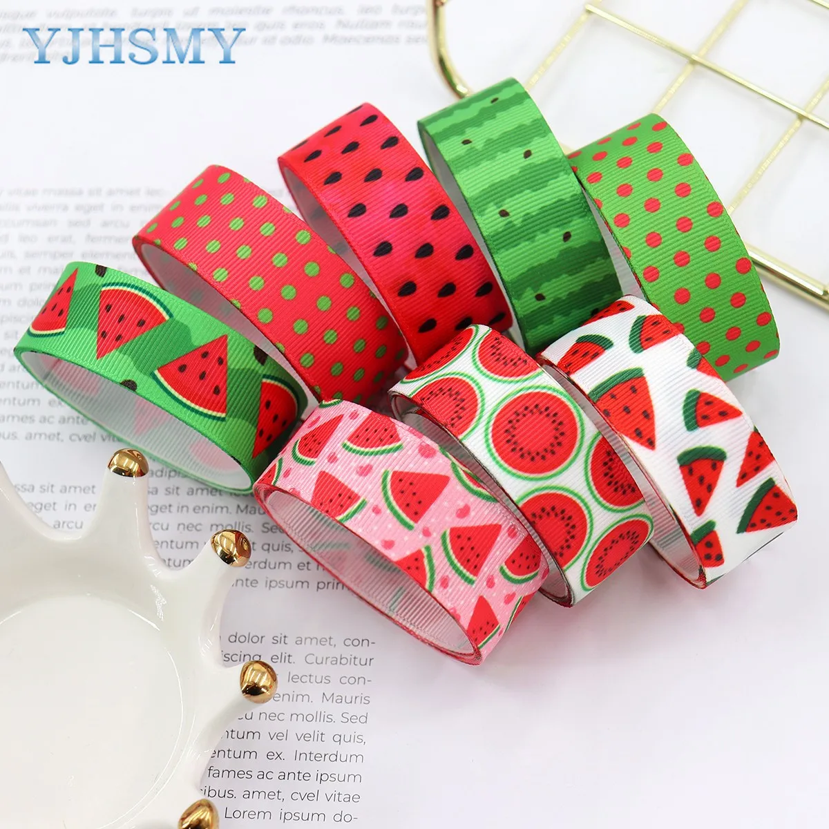 Strawberry Grosgrain Ribbon, 1'' Colorful Strawberry Ribbon Red Pink Green  Strawberry for DIY Craft Wreath Floral Gift Wrapping