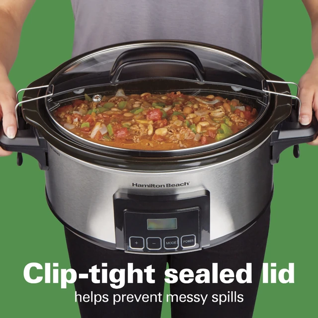 Hamilton Beach 6 qt. Oval Slow Cooker with Lid Latch Carrying