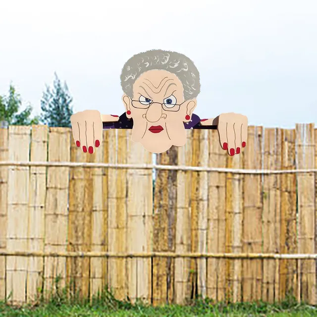 Kert Nagymama Kerítés Dekoráció Nosy Nagypapa Dísz Kerti Udvari Illusztráció Morcos Öreg Ember Dekoratív Tét Művészetek - Image 4