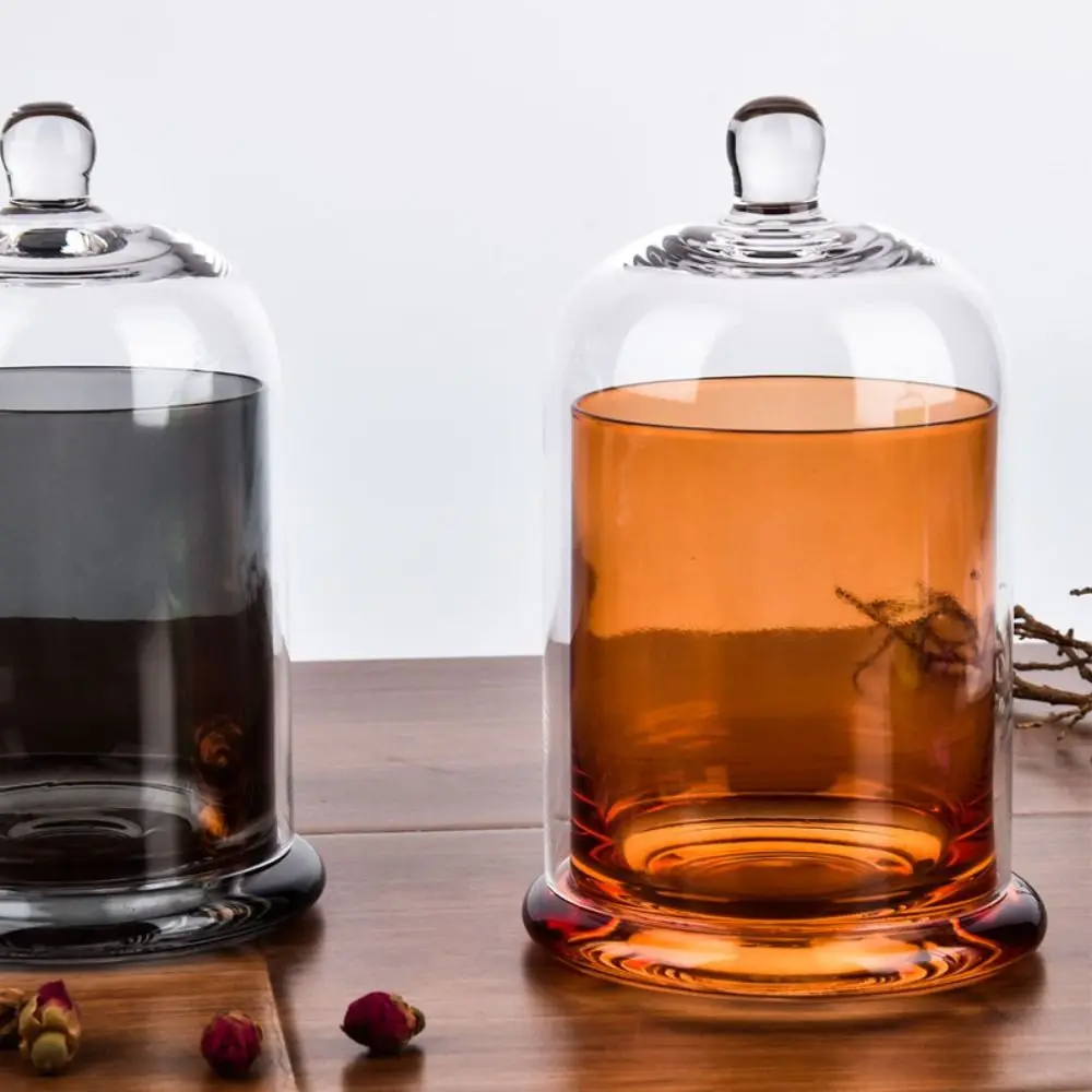 Glass Glass Storage Jar 8 Colors Eternal Life Flower Aromatherapy Candle Cover Food Plant Display Candle Jar