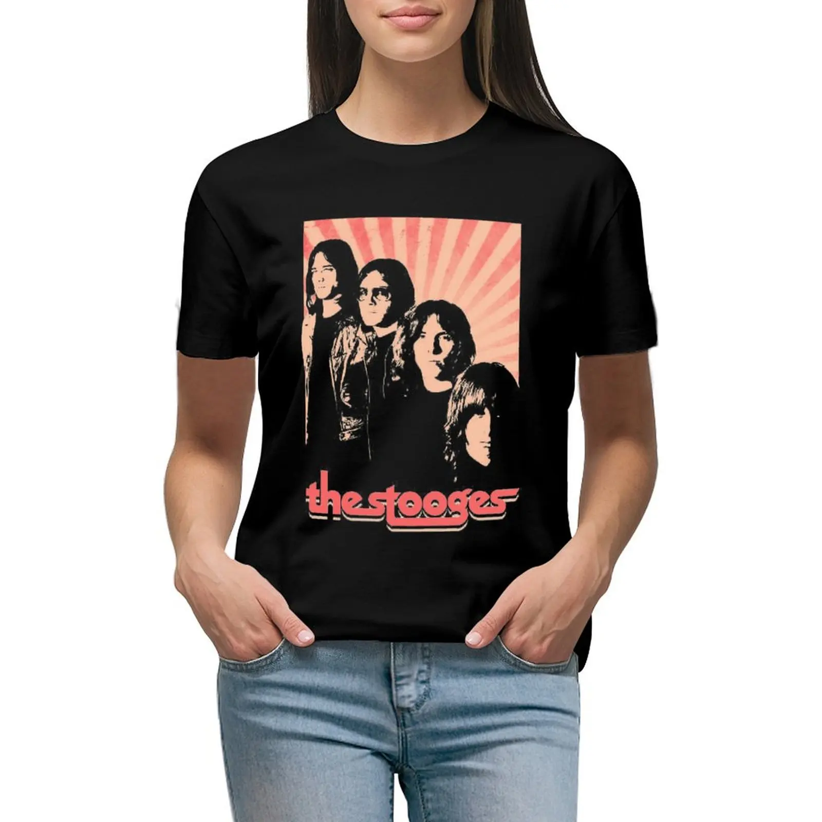 

 the stooges 1970s  T-shirt shirts graphic tees animal print shirt for girls summer clothes western t shirts for Women