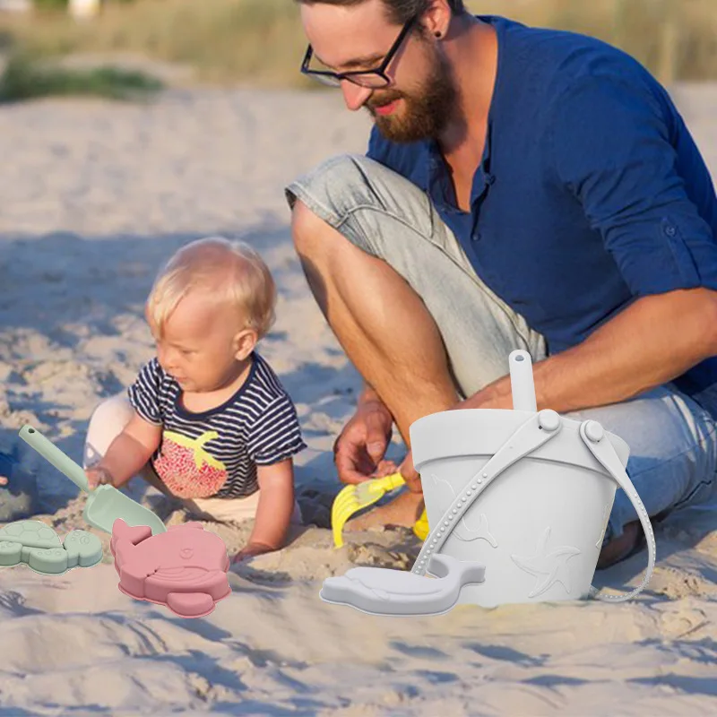 Summer Beach Toys for Kids Soft Silicone Sandbox Set Beach Game Toy for Send Children Beach Play Sand Water Play Tools Sand 2