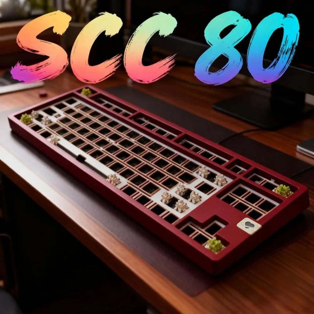 SCC80 기계식 키보드 키트 무선 트라이 모드 가스켓 핫스왑 RGB 커스텀 80% 퀵릴리즈 알루미늄 오피스 게이밍 키보드