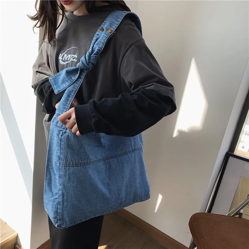 

Новинка Весна 2024 японская джинсовая сумка Harajuku универсальная Повседневная сумка через плечо