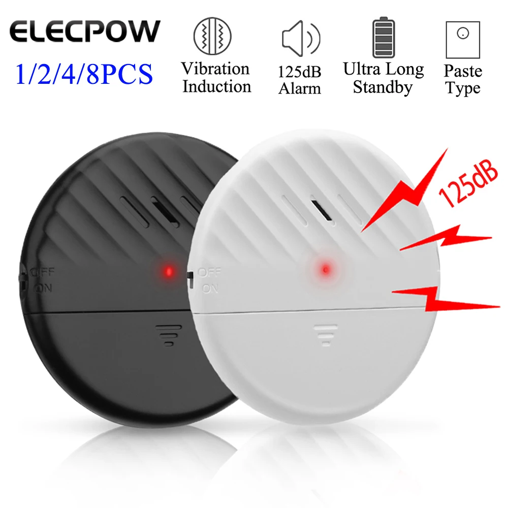 Elecpow Wireless Door Window Vibration Sensor Alarm 125dB Glass Break