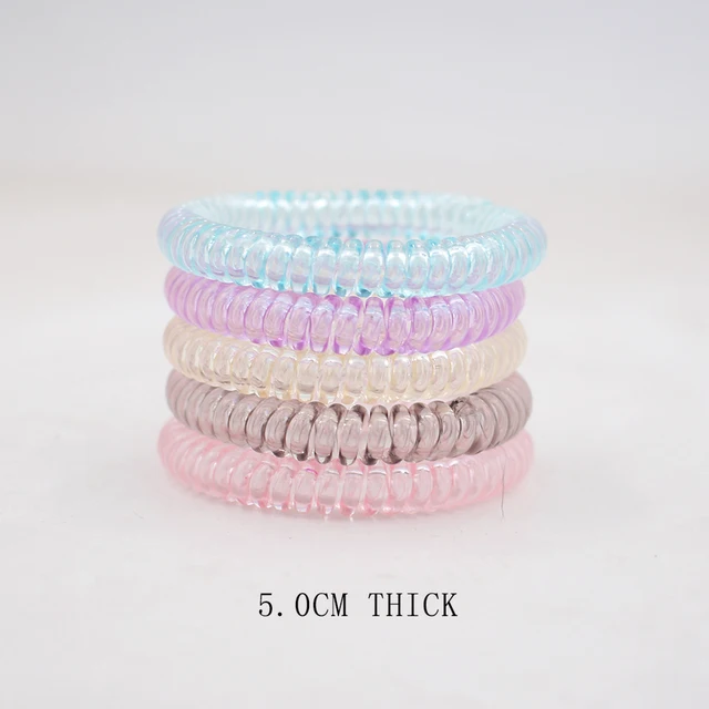 5Pcs/set New Fashion Matt Solid Telephone Wire Elastic Hair Band Frosted Spiral Cord Rubber Band Hair Tie Stretch Head Band Gum Color5thick5cm