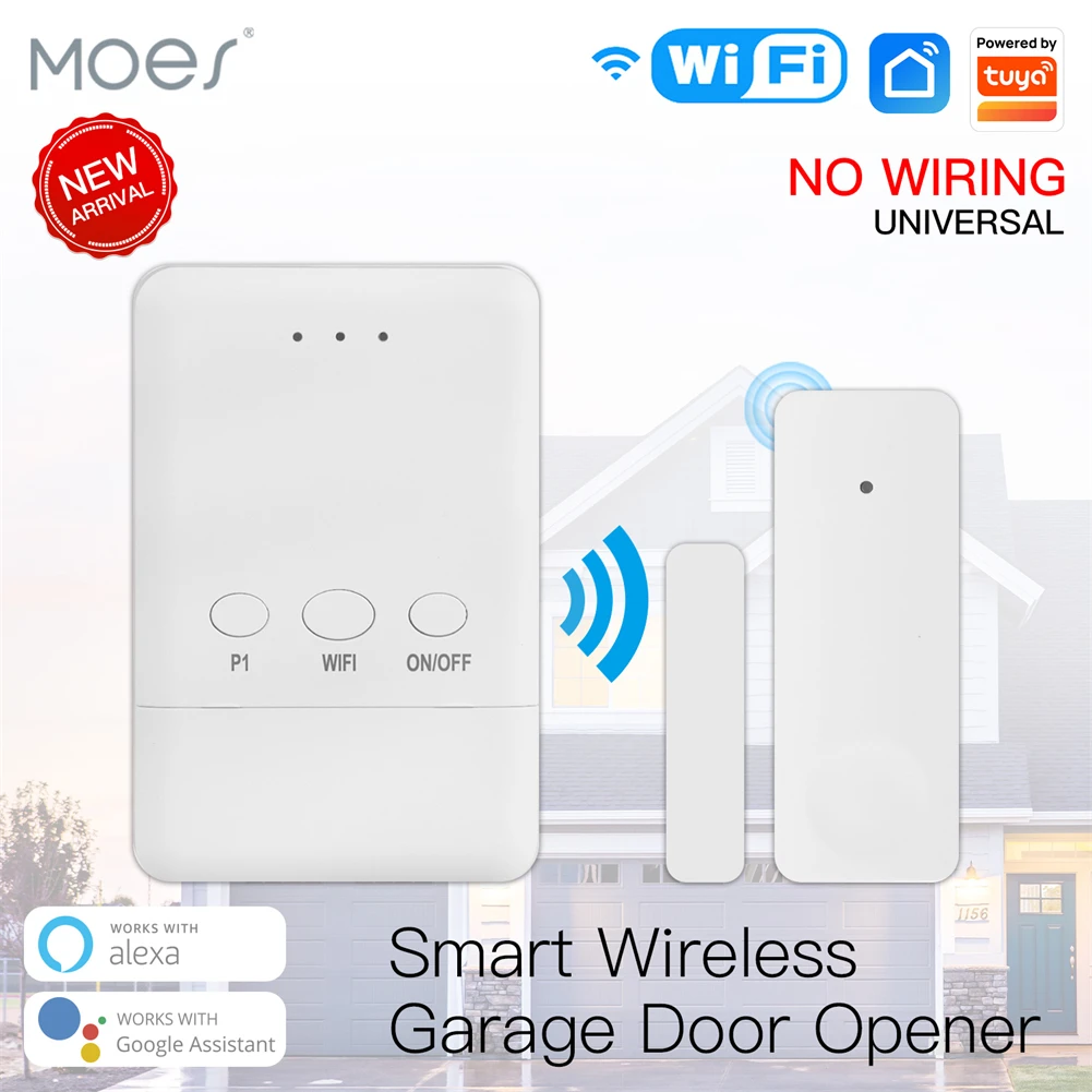 WiFi Tuya Garage Door Controller Smart Door Sensor Opener No Wiring Wireless Smart Life APP Control Voice Control Alexa Google double light switch