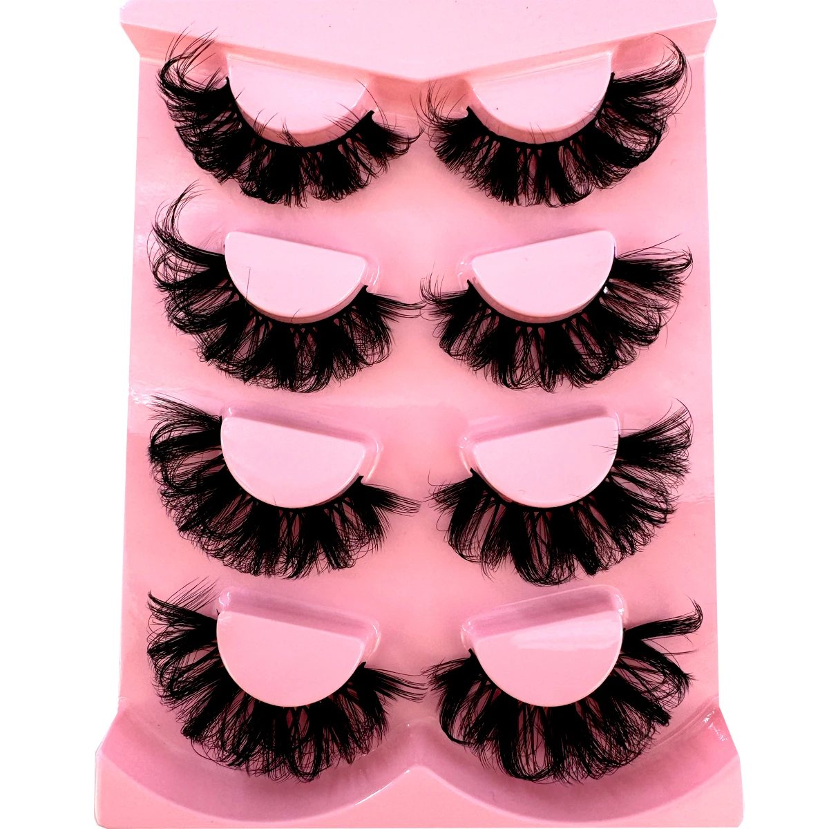 AMSDCN 4 Pairs Fake Eyelashes Thick Long False Eyelashes Dramatic Lashes 3D Faux Mink Eyelashes Wholesale Full Strip Lashes Ma