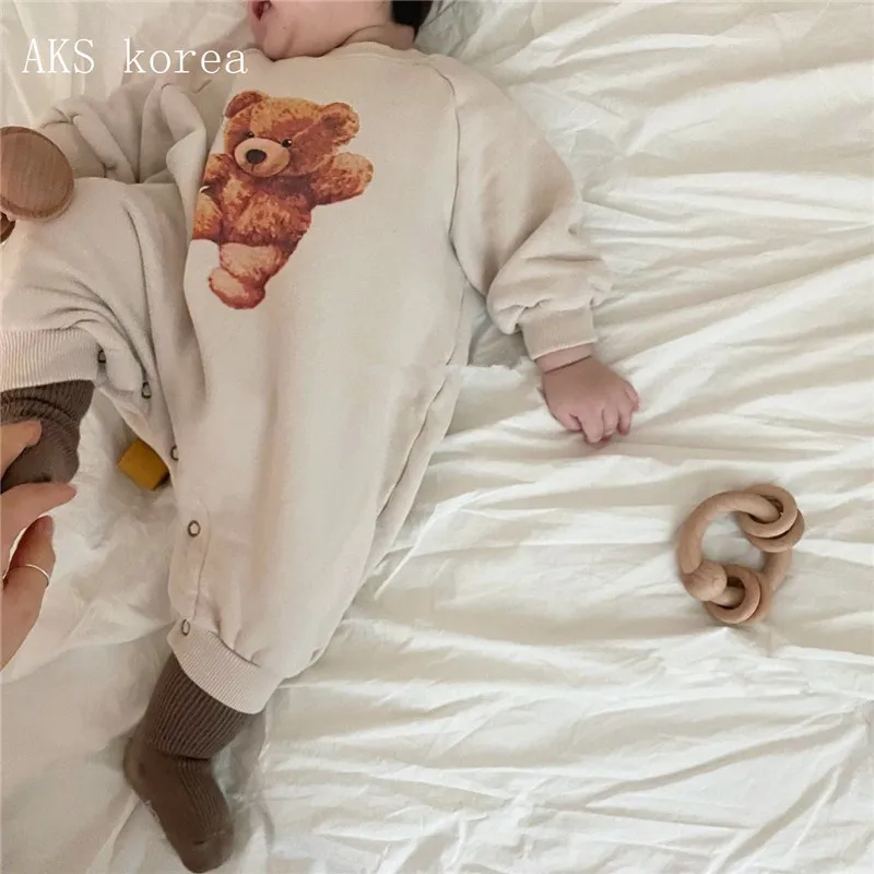 bright baby bodysuits	 Cartoon Bear Long Sleeve Baby Romper Cotton Kids Infant Loose Casual Jumpsuit Cotton Spring Autumn Boy Girl Newborn Clothes Bamboo fiber children's clothes