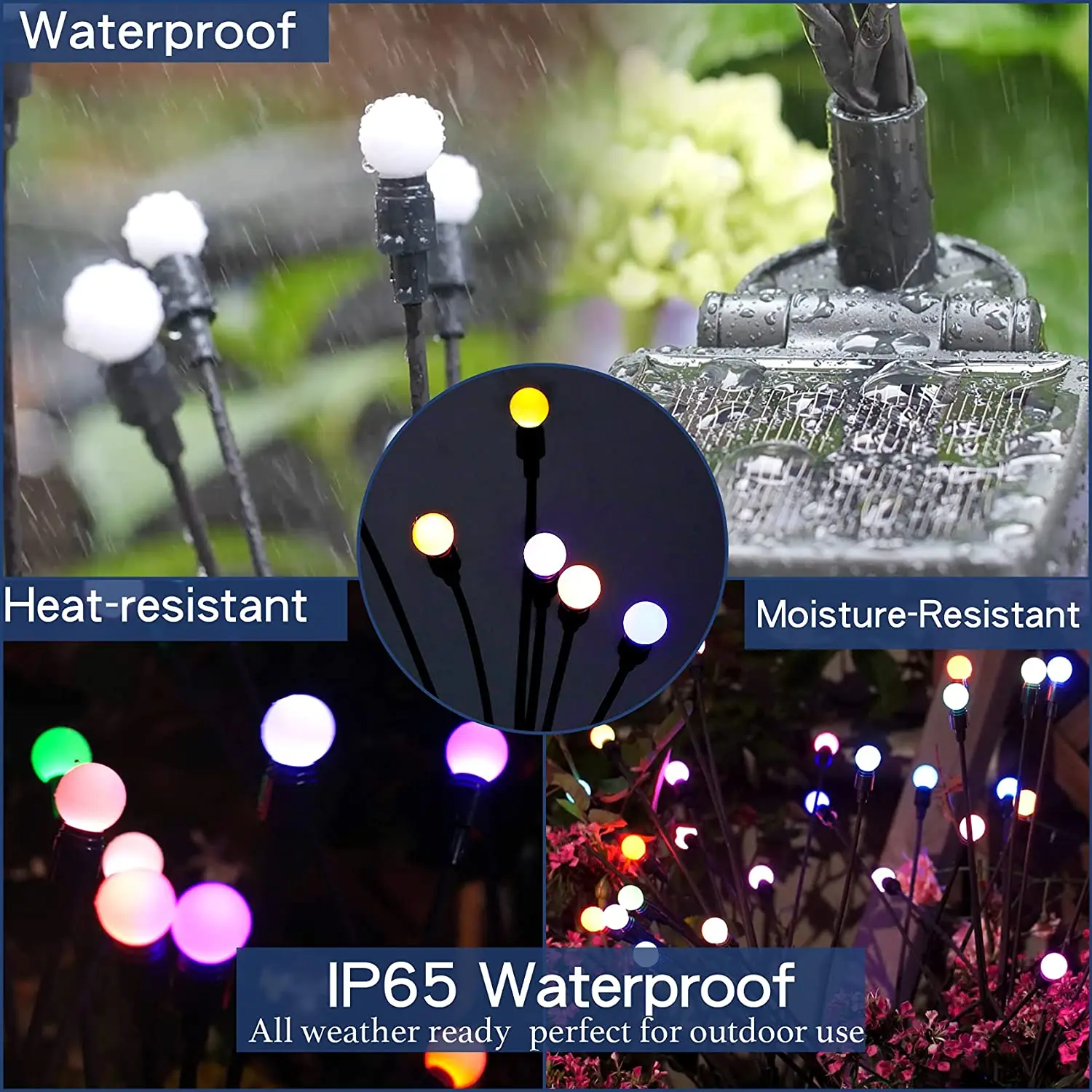 Solar Garden Lights Swaying Light-Sway By Wind Solar Lights Outdoor Garden Decorative Yard Patio Pathway Decoration