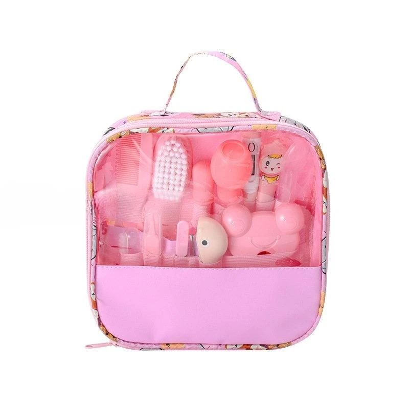 13Pcs Baby Care Kit Newborn Baby Kids Nail Hair Health Care Thermometer Grooming Brush Kit Clipper Scissor Toiletries