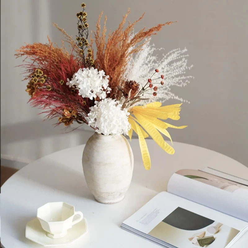 Vasi In Ceramica Bianchi - Set Da 3 Per Fiori Secchi O Freschi, Decorazione Casa - Foto 4