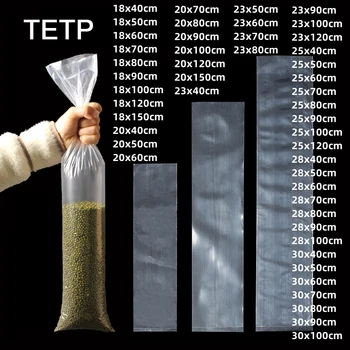 TETP 낚싯대용 투명 상단 오픈 PE 가방 저장소, 빨간 콩 소금 생선 튜브 포장 보관 방진 플라스틱, 100 개