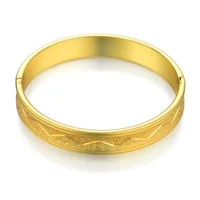 8 Style Punk Classic Geometric Round Open Bangles for Women Gold Color Heavy Metal Cuff Bracelet Fashion Party Wedding Jewelry 2