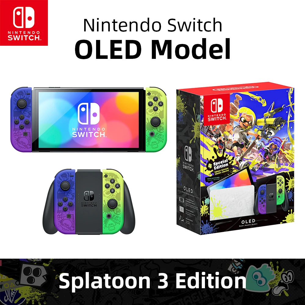 【Do Brasil】Nintendo Switch OLED Console de videogame com Joy Con Tela OLED Branco/Azul Vermelho Suporte TV Modo portátil de mesa
