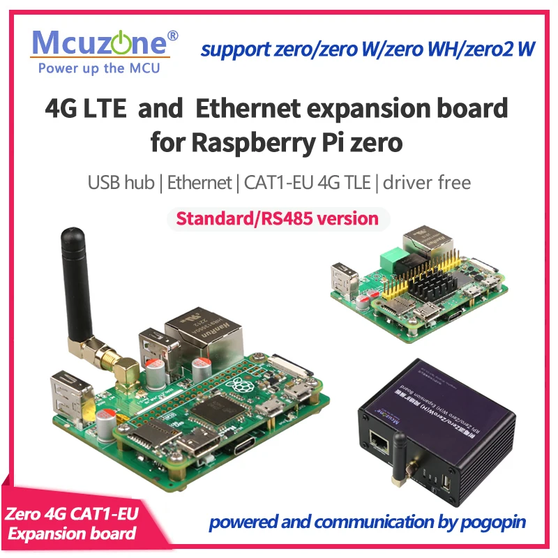 Placa de Expansão Ethernet Zero para Raspberry pi Zero Cat1-eu 4g Lte 100mbps Zero Wh2w Hub Usb Esim Rs485para Isolamento de Energia