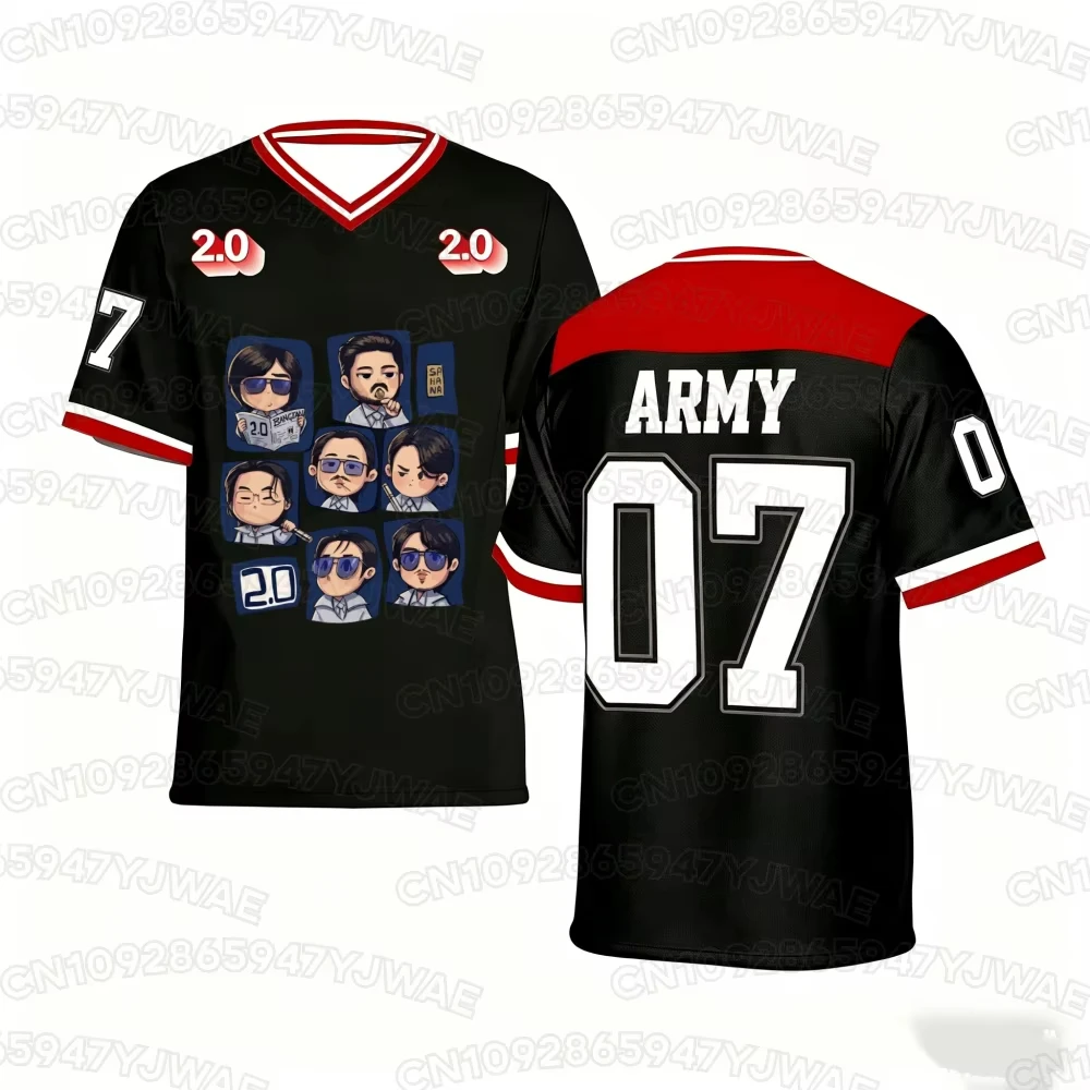 Sommer 2026 World Tour Song 2.0 V-Ausschnitt Jersey Mädchen Casual Sport Herren Damen 3D-Druck Grafik K-Pop Fans Geschenk T-Shirt