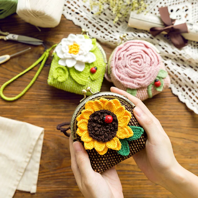 Susan's Family Sunflower Bags Crochet Knitting Kit DIY Material Package Crochet Supplies