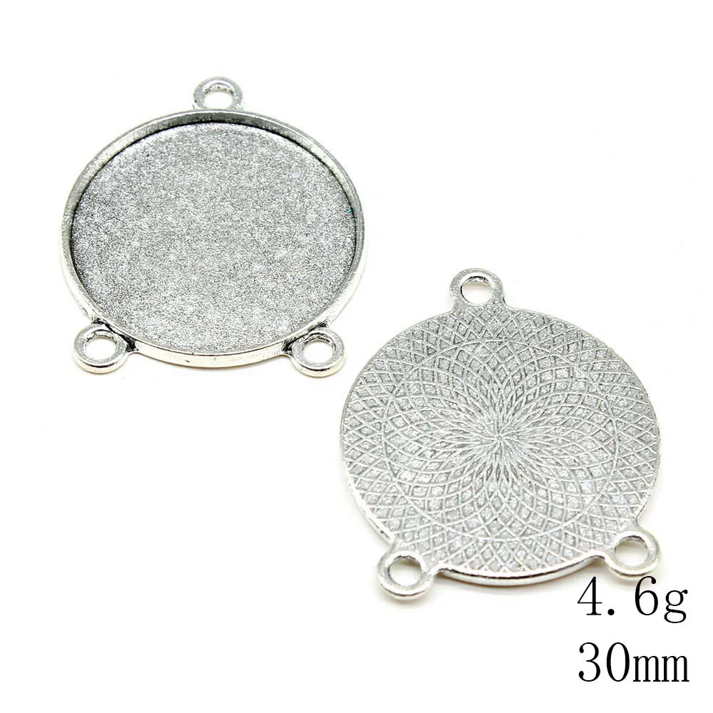 

Round 3 Holes Connector Style Cameo Cabochon Pendant Base Setting Components New In Jewellery Making Supplies Cute Items