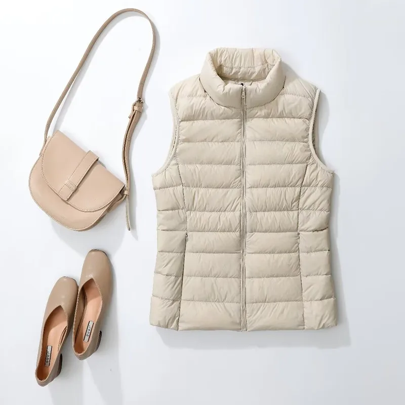 Plus Größe 3xl 4xl Damen Ärmellose Slim Fit Puffer Jacken 2025, Neue Herbst Winter Weibliche Ultra Leichte Packbare Weste Mantel – Detail 8