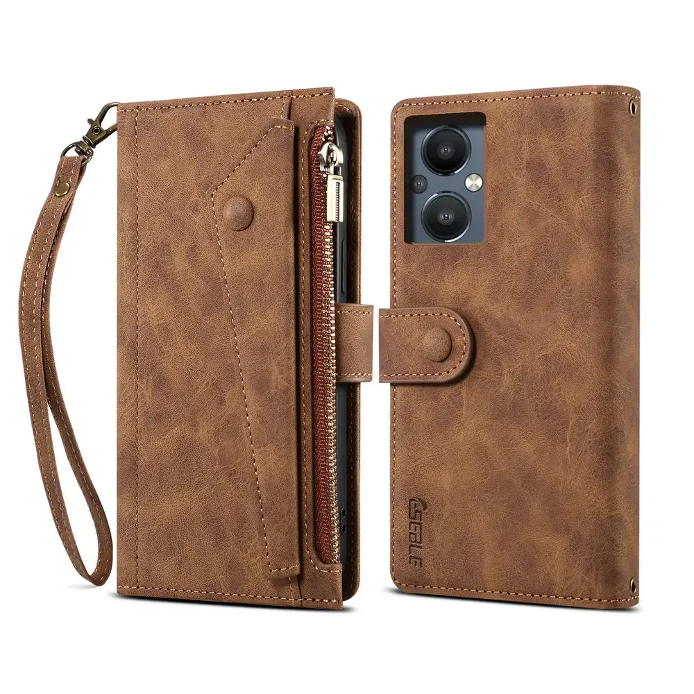 Luxury RFID Zipper Leather Crossbody Book Cover Case