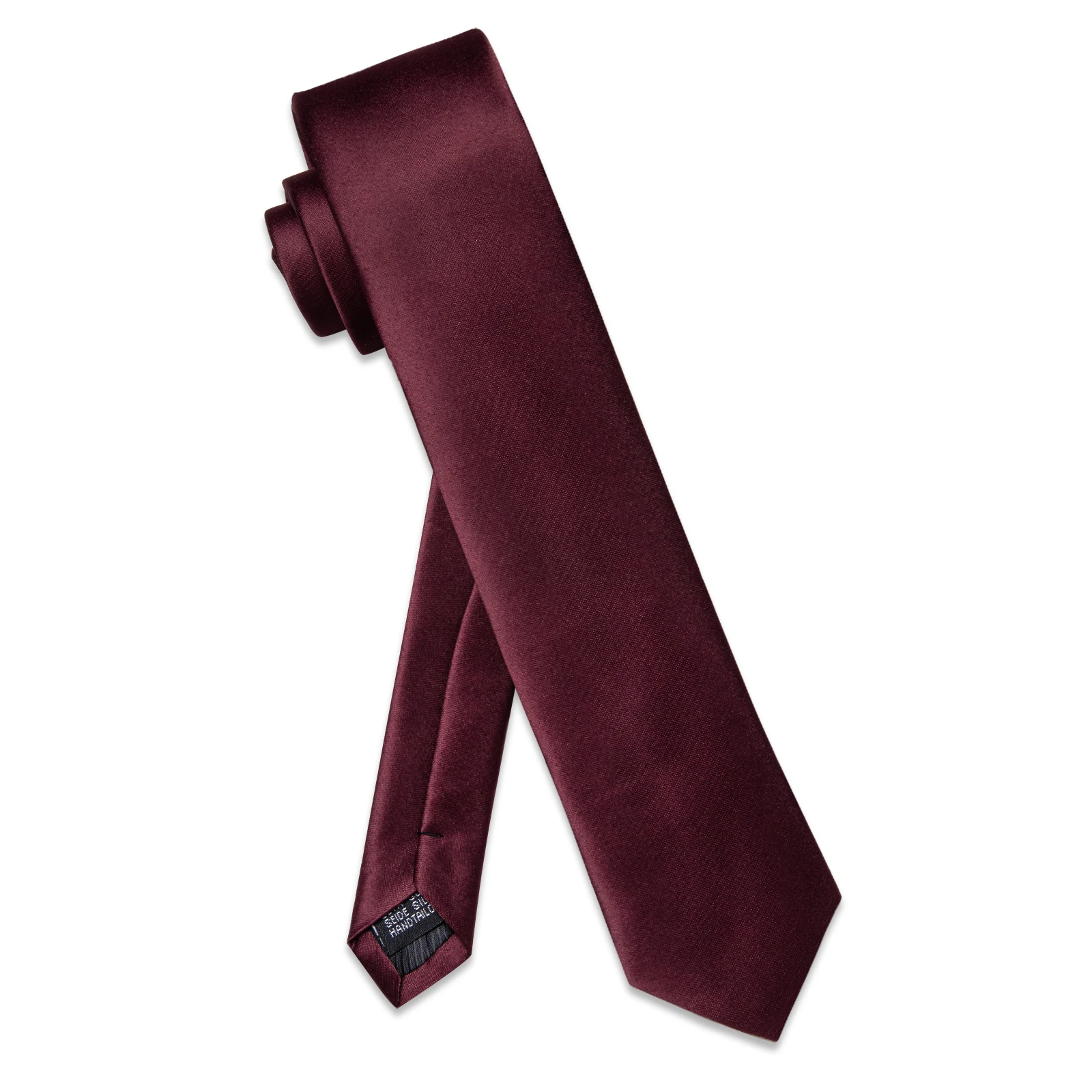 YourTies 6 CM Slim Men's Business Burgundy Solid Necktie Handkerchief Wedding Satin Silk Tie for Man Party corbatas para hombre