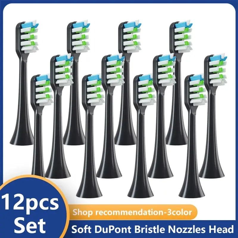 

12pcs for SOOCAS X3/X3U/X5 Replacement Toothbrush Heads Clean Tooth Brush Heads Sonic Electric Toothbrush Soft Bristle Nozzles