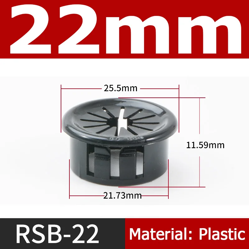 1-100pcs 16 19 21 22 25 28 30 32 35 38 40 45 50-100mm Black Snap