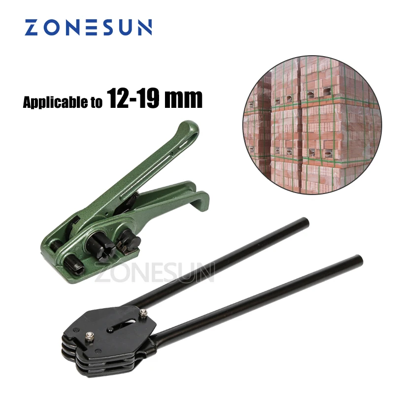 ZONESUN Handheld Manual Strapping Tool Strap Sealer And Tensioner For 9-16mm Width Strap